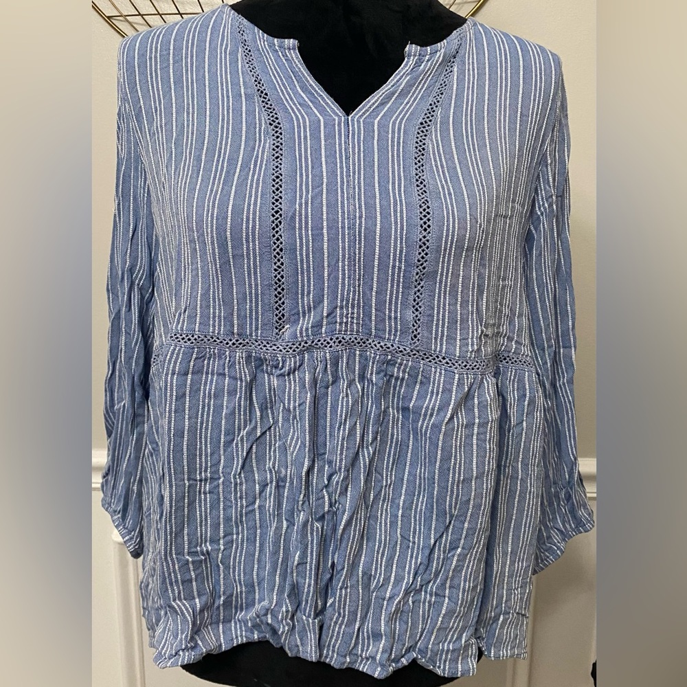 Fever | Flowy Blue/White Stripped Blouse